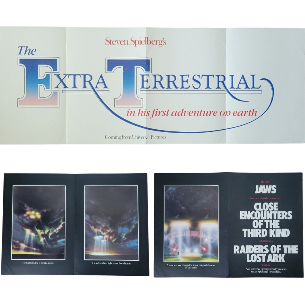 VTG E.T. The Extra‎ Terrestrial Press Book Fold Out Advertisement Poster 1982